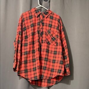 Wild Fable Red and Black Plaid Button Down Shirt